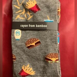 Nwt Men’s Burgers Fries Novelty Crew Socks